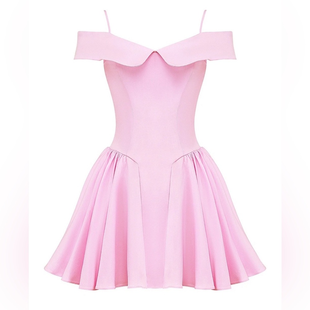 HOUSE OF CB “Elida” Cotton Candy Pink Mini A-line Dress - Picture 5 of 5